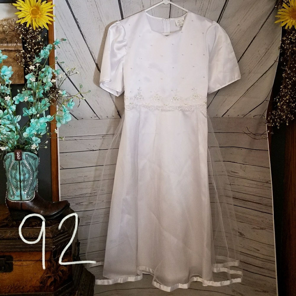 WHITE SZ 12.5 DRESS BY SWEETIE PIE COLLECTION Communion Baptism Wedding